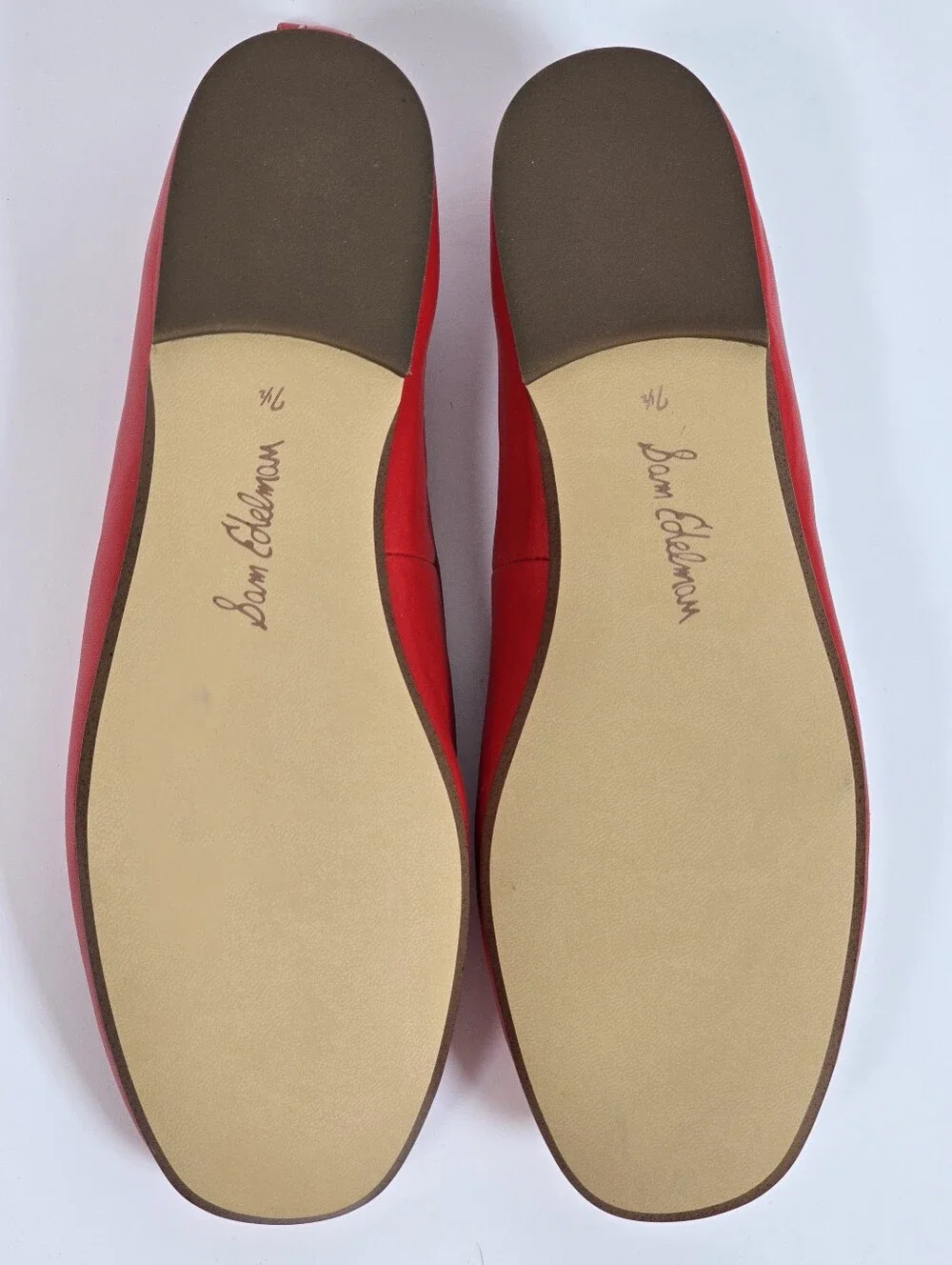 Sam Edelman Ari Ballet Flats Red Leather Bow Square Toe Classic Ballerina 7.5 - Picture 11 of 12